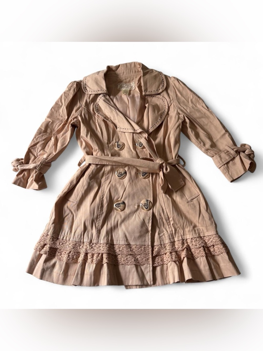 Nick & Mo peachy beige trench coat
